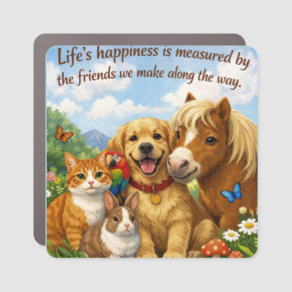 Pet Friends Inspirational Car Magnet