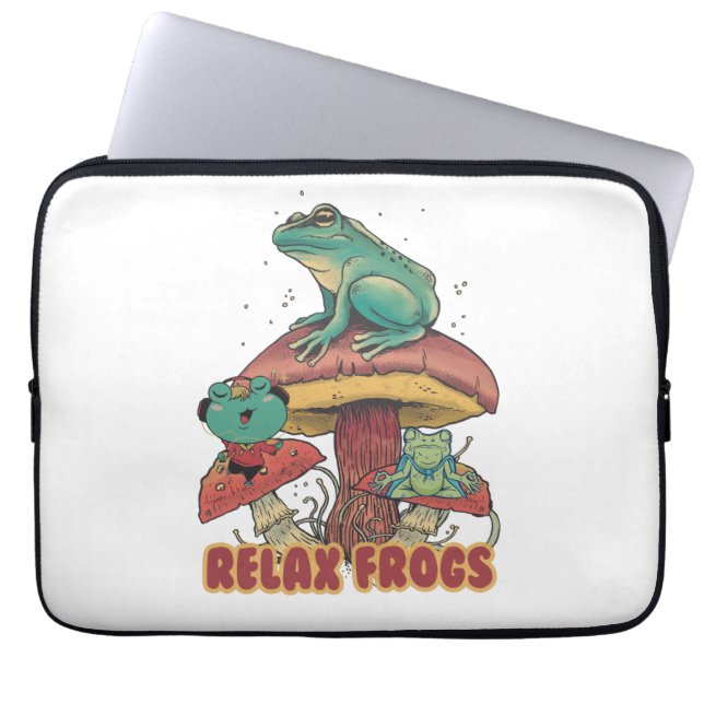 pet frogs relax  laptop sleeve (Front)
