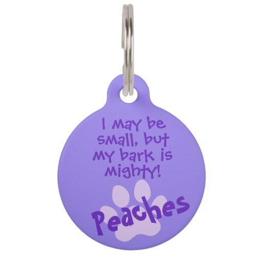 Pet Funny Humor Paws Name Phone  Pastel Purple Pet ID Tag