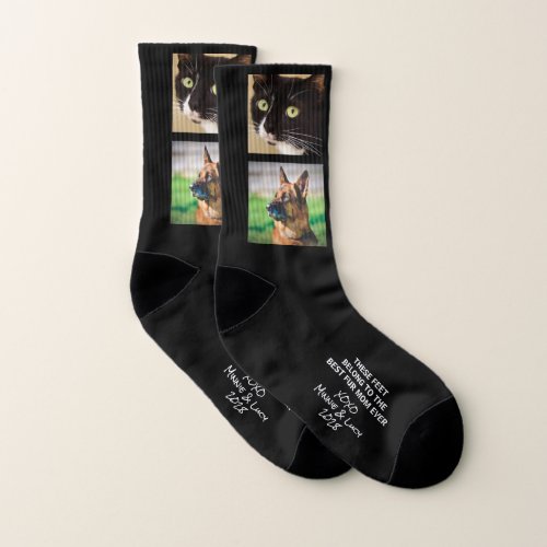 Pet Fur Mom 2 Photos Black Socks