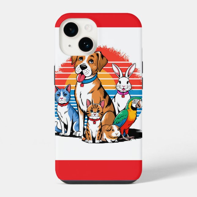 Pet Gathering Cartoon  Iphone Case (Back)