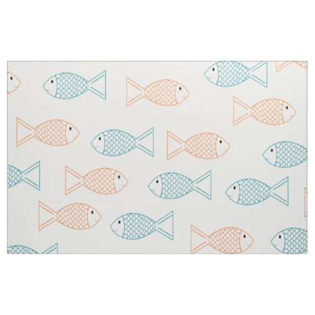 Cute goldfish fish pattern fabric DIY textile | Zazzle