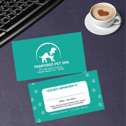 Pet Groomer Appointment  Business Card