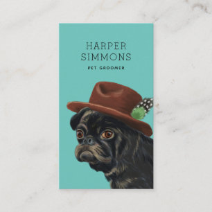 Pet Groomer Cute Dapper Dog Business Card