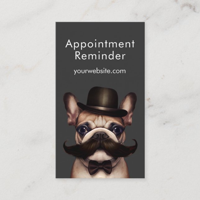 Pet Groomer Fun French Bulldog  Appointment Card (Front)