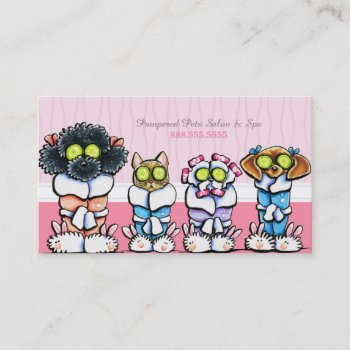 Pet Groomer Spa Dogs Cat Robes Discount Punch Loyalty Card by offleashart at Zazzle