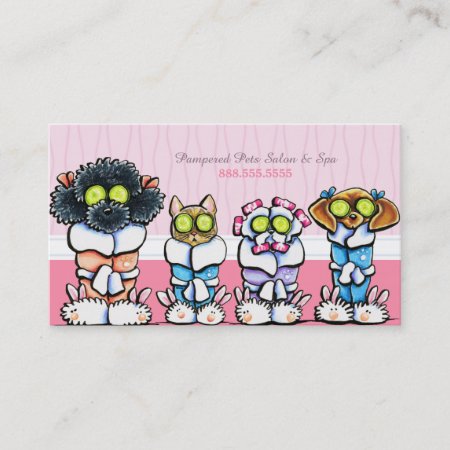 Pet Groomer Spa Dogs Cat Robes Discount Punch Loyalty Card