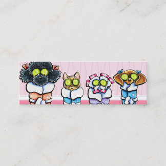 Pet Groomer Spa Dogs Cat Robes Pink Mini Business Card