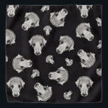 Pet Groomer Walker Promotional Bandana<br><div class="desc">A bold artistic black and white pet groomer services promotional bandana for your clients and employees with a bold artistic design that will be sure to catch their attention. For the well rounded groomer, walker, daycare and all around pet services specialist, featuring an iconic vintage dog portrait woodcut art print....</div>