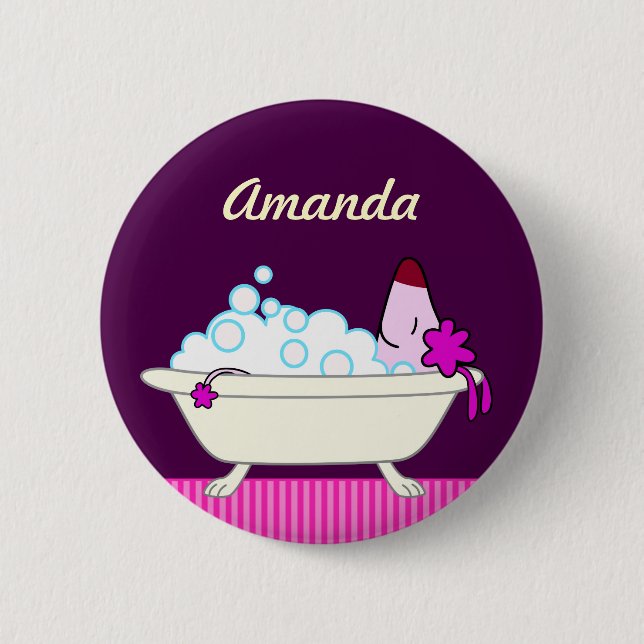 Pet Groomer's Dog Bath Pinback Button (Front)