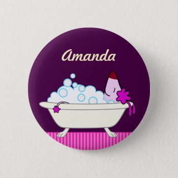 Pet Groomer's Dog Bath Pinback Button by PetProDesigns at Zazzle