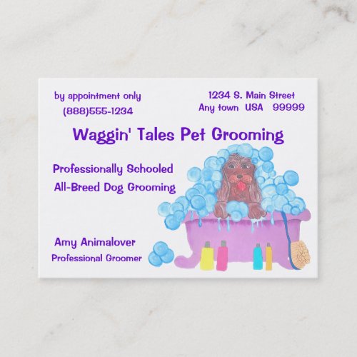 Pet Grooming Appointment And Business Card