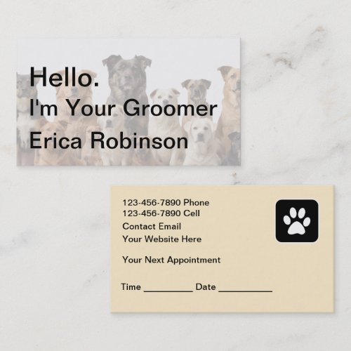Pet Grooming Appointment Business Cards