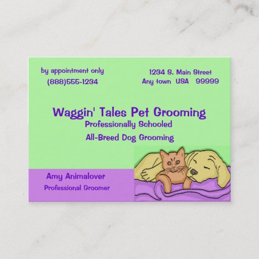 Customizable Pet Grooming Appointment Card Business Card