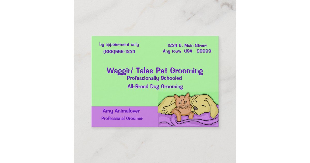 Pet Grooming Appointment Card Zazzle
