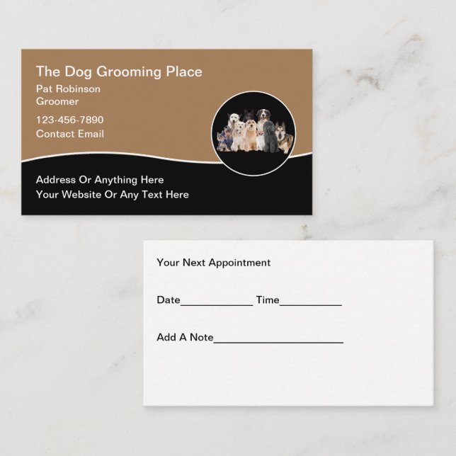 Pet Grooming Appointment Reminder Business Cards (Front/Back)