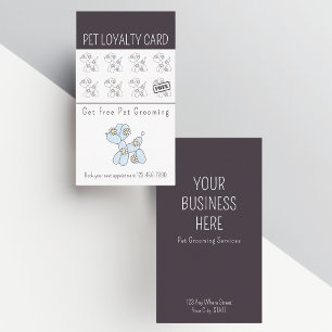 Pet grooming balloon dog loyalty business card