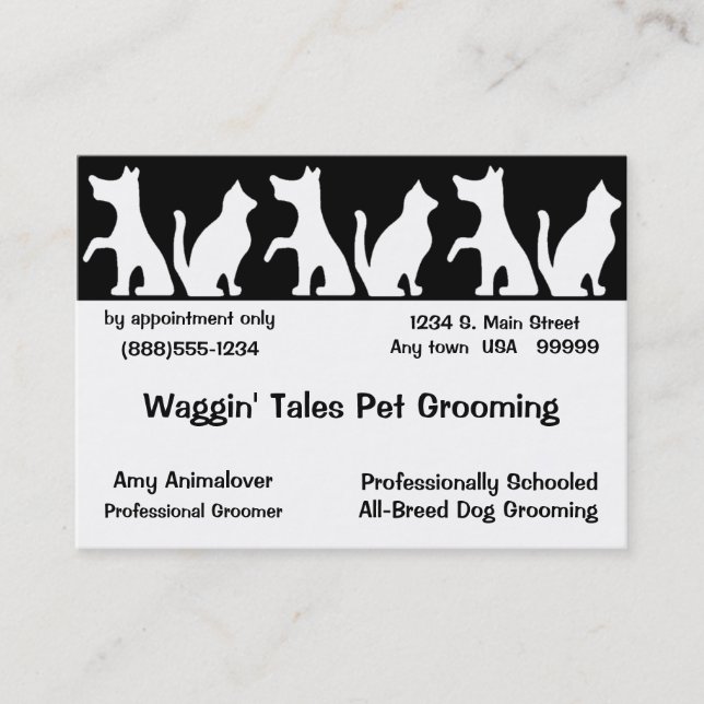 Pet Grooming Business And Appointment Card (Front)