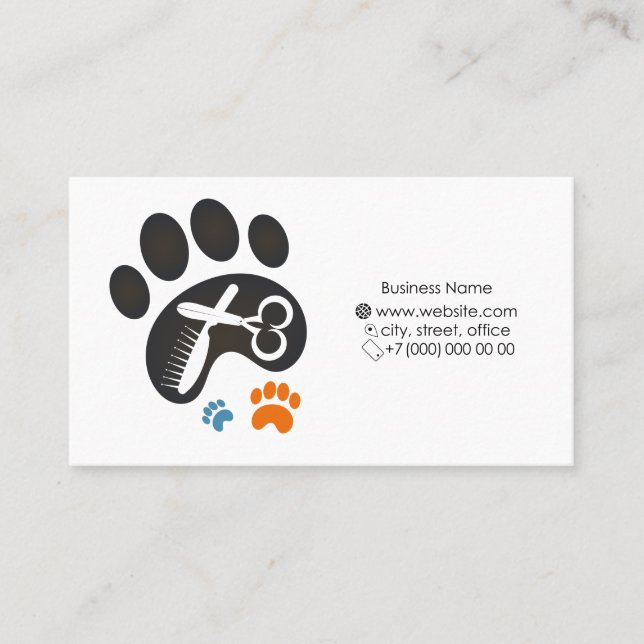 Pet grooming business card for master (Front)