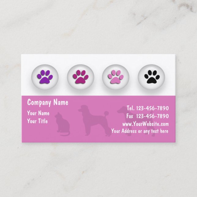 Pet Grooming Business Cards (Front)