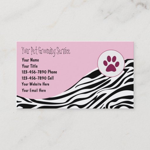 Customizable Pet Grooming Business Cards