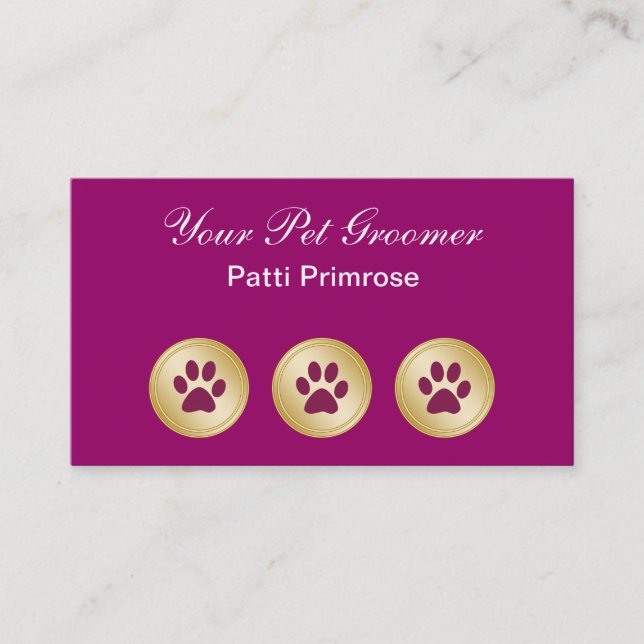 Pet Grooming Business Cards (Front)