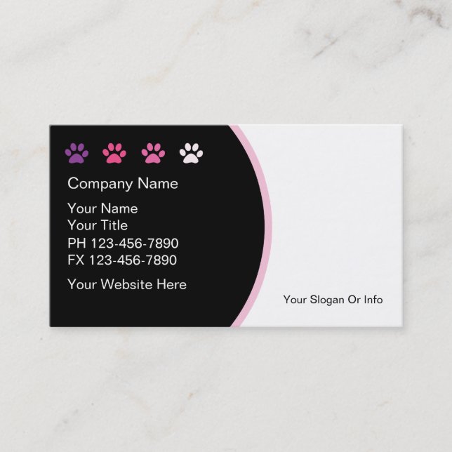 Pet Grooming Business Cards New Trendy  (Front)