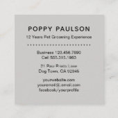 Pet Grooming Business Cute Vintage Puppy Dogs Square Business Card (Back)