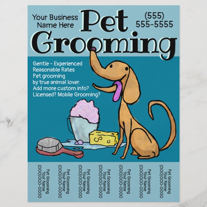 Pet Grooming Business Dog Groomer Customizable Flyer | Zazzle.com