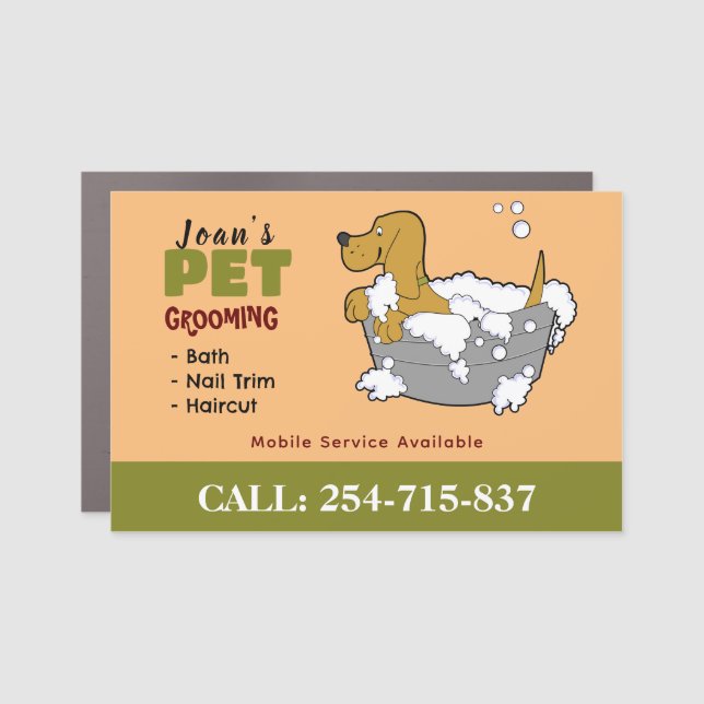 Pet Grooming Business Service Car Magnet (Front)