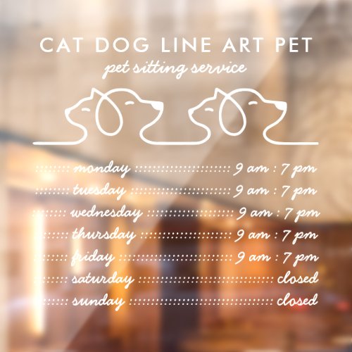 Pet Grooming Cats and dogs minimal modern clean Window Cling