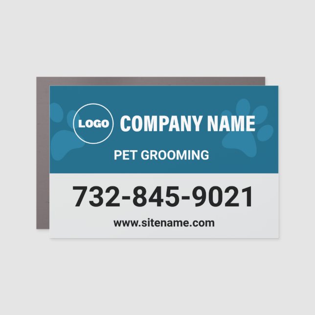Pet Grooming Custom Car Magnet (Front)