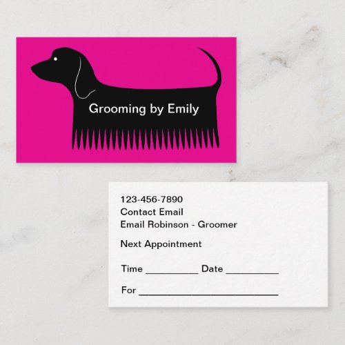 Pet Grooming Cute Pink Appointment Cards