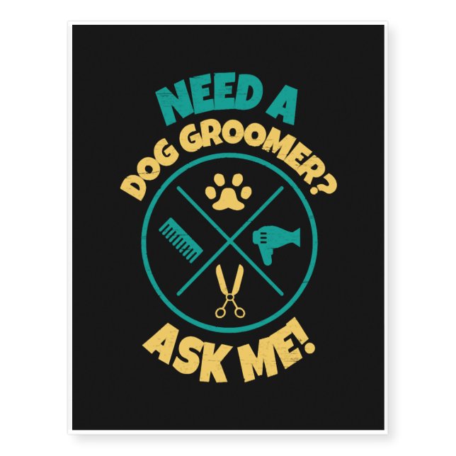 Pet Grooming Dog Grooming Temporary Tattoos (Front)