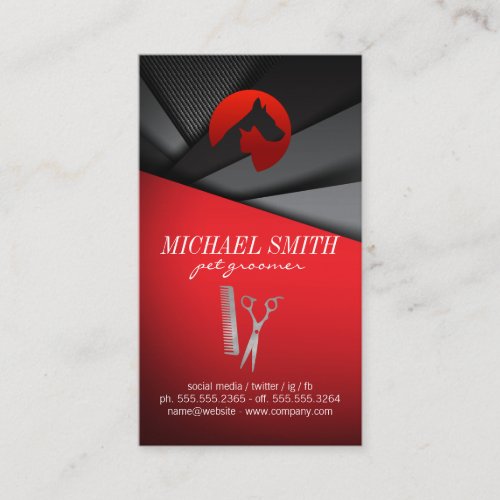 Pet Grooming Dog Icon  Futuristic Background Business Card