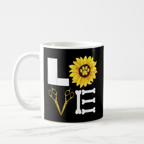Pet Grooming Dog Sunflower Gift Idea Dog Lovers  Coffee Mug