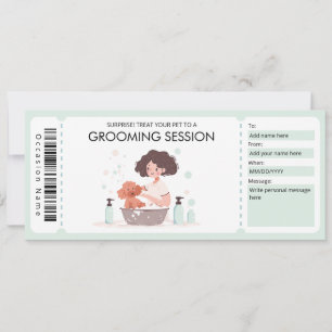 Pet Grooming Gift Certificate for pet or dog owner Invitation