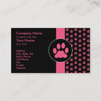 Pet Grooming Pawprint Appointment Card by FrankzPawPrintz at Zazzle