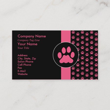 Pet Grooming Pawprint Appointment Card