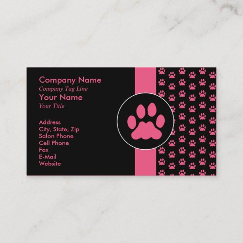 Pet Grooming PawPrint Appointment Card