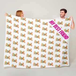 Pet Grooming Personalized Gold Elegant Collection Fleece Blanket