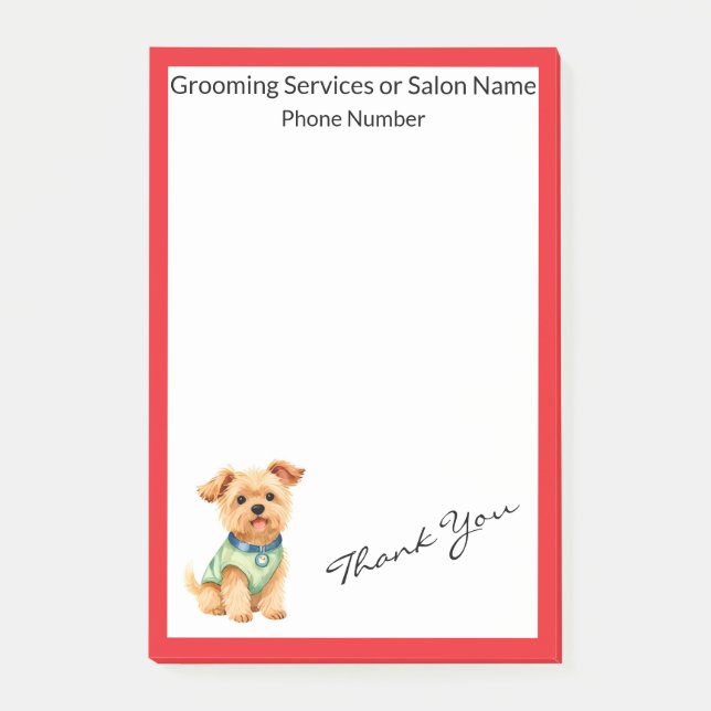 Pet Grooming Personalized Gold Elegant Collection Post-it Notes (Front)