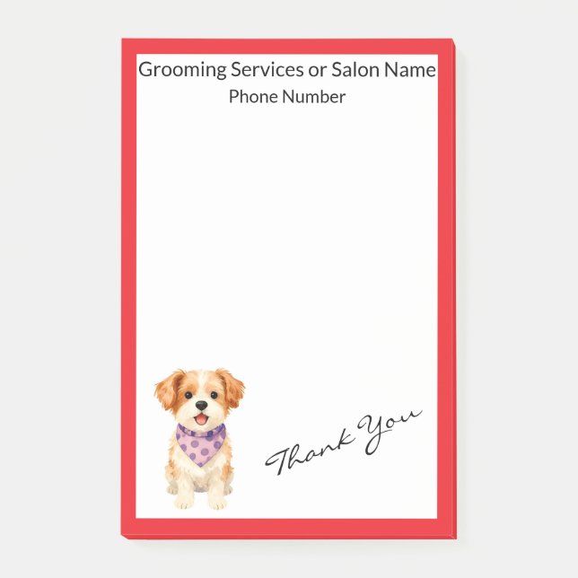 Pet Grooming Personalized Luxury Modern Collection Post-it Notes (Front)