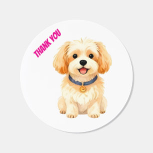 Pet Grooming Personalized Luxury Trendy Collection Classic Round Sticker
