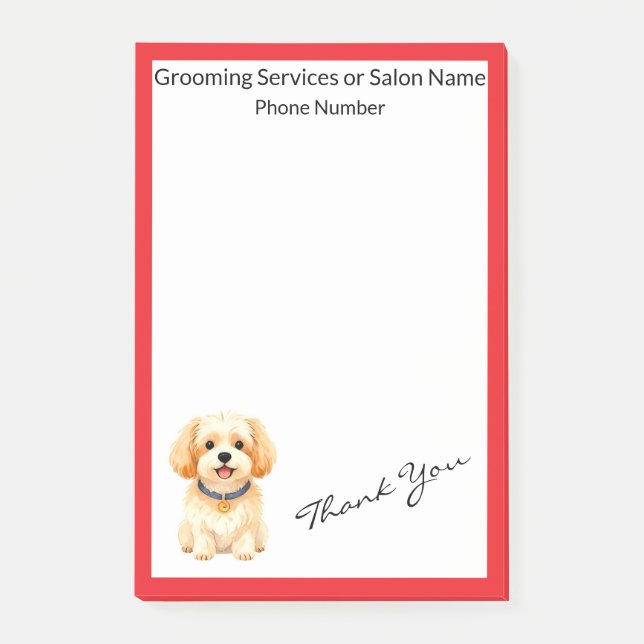 Pet Grooming Personalized Luxury Trendy Collection Post-it Notes (Front)