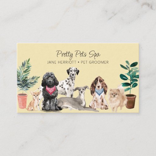 Customizable Pet Grooming Pet Spa Business Card