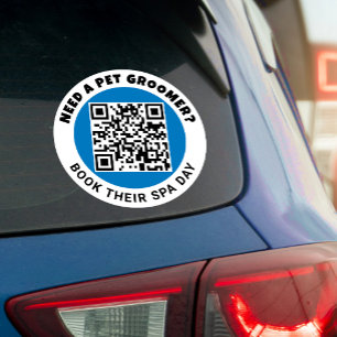 Pet Grooming QR Code Business Car Vinyl Decal