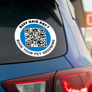Pet Grooming QR Code Business Car Vinyl Decal