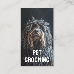 Pet Grooming Salon Boutique Bergamasco Sheepdog Business Card
