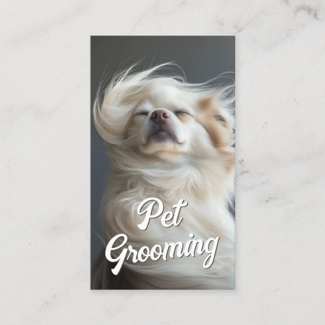 Pet Grooming Salon Boutique Chihuahua Portrait Business Card (Front)